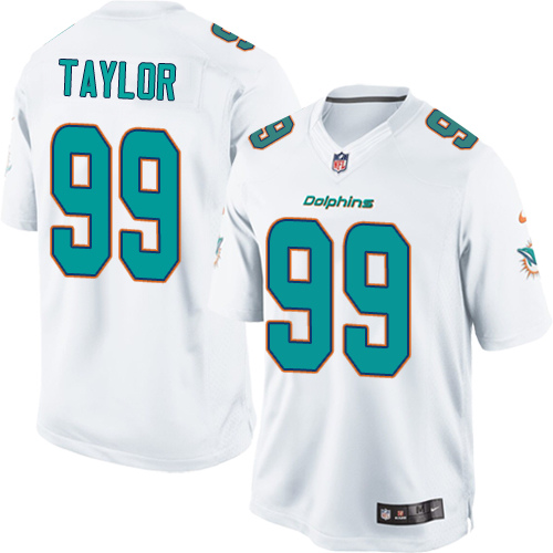 Men's Limited Jason Taylor Nike Jersey White Road - #99 NFL Miami Dolphins